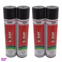 اسپری رنگ مشکی واکو مدل 300ML حجم 1.200 لیتر بسته 4 عددی