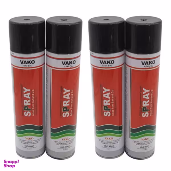 اسپری رنگ مشکی واکو مدل 300ML حجم 1.200 لیتر بسته 4 عددی