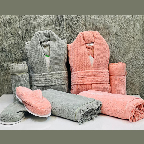 ست 10 پارچه حوله عروس و داماد bello