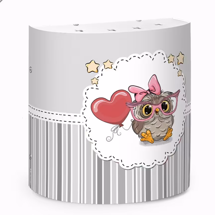 چراغ دیوارکوب اتاق کودک طرح جغد و قلب کد 8260