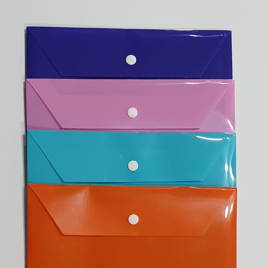 پوشه دکمه دار تک رنگ پاپکو