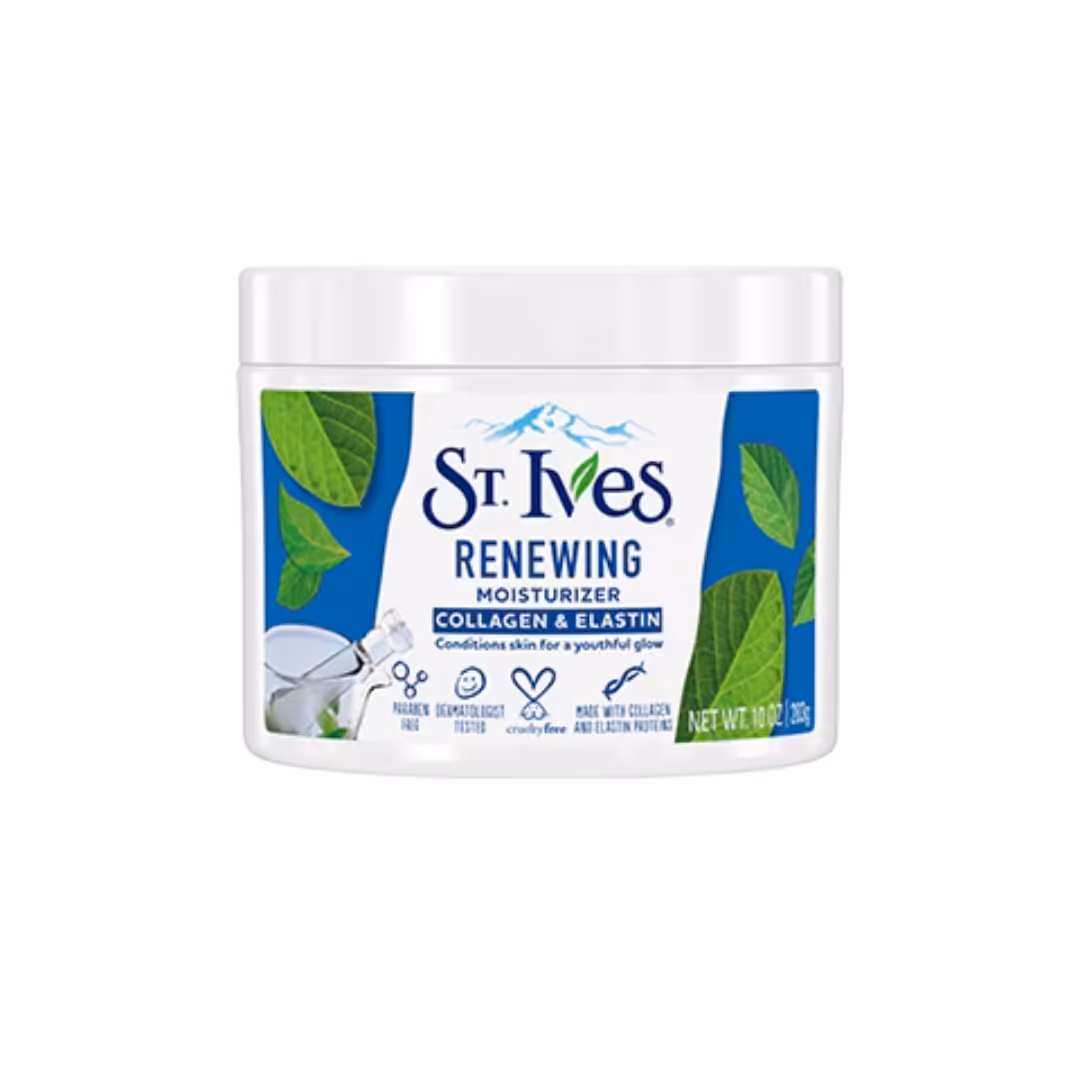 کرم مرطوب کننده و آبرسان Renewing حاوی کلاژن و الاستین از برند سنت ایوز St.Ives ، وزن 283 گرم