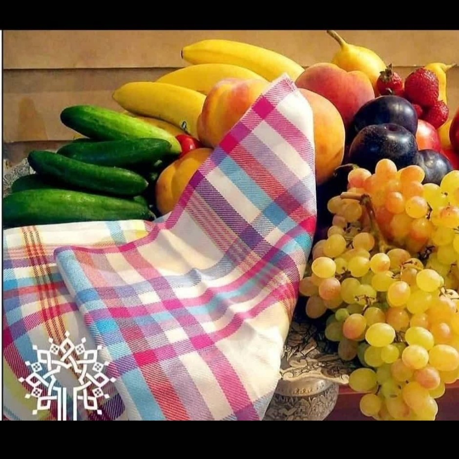 دستمال نخی مارال  بسته دوتایی سایز 50در 50طرح چهار خانه با آبگیری بالا 