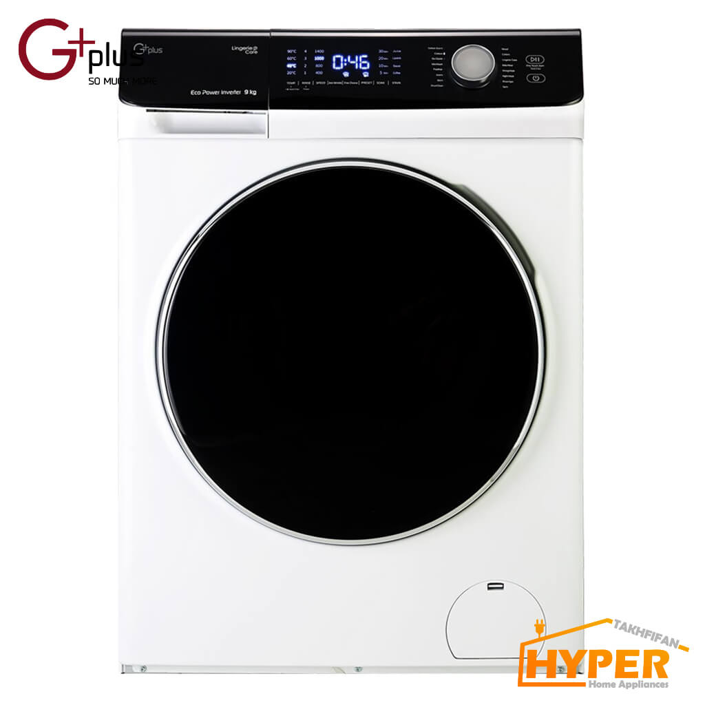 ماشین لباسشویی جی پلاس GWM-K9542W سفید 9 کیلویی