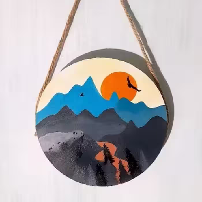 دیوارکوب چوبی غروب آفتاب
