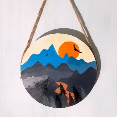 دیوارکوب چوبی غروب آفتاب