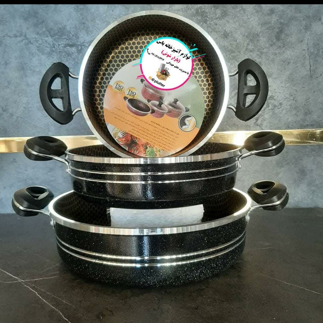 ماهیتابه 3تایی لبه چدن داخل زنبوری