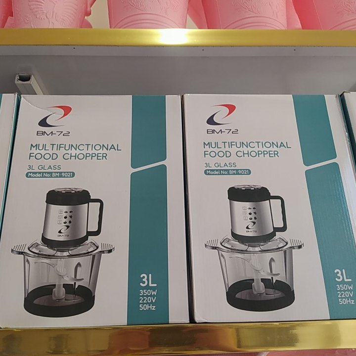 خردکن برقی و غذاساز برقی سه 3لیتری کاسه شیشه پیرکس bm72