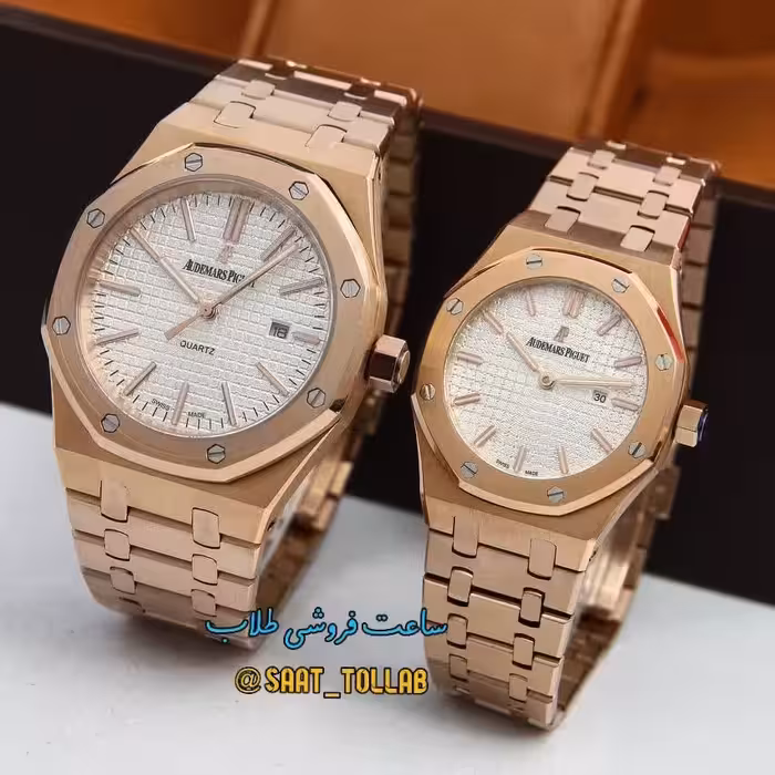 ساعتمچی ست مردانه و زنانه ادمارز پیگه جنس بند استیل AP