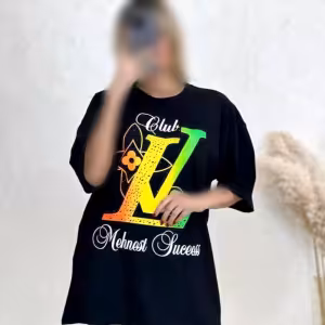 تیشرت لانگ اسپرت مشکی LV