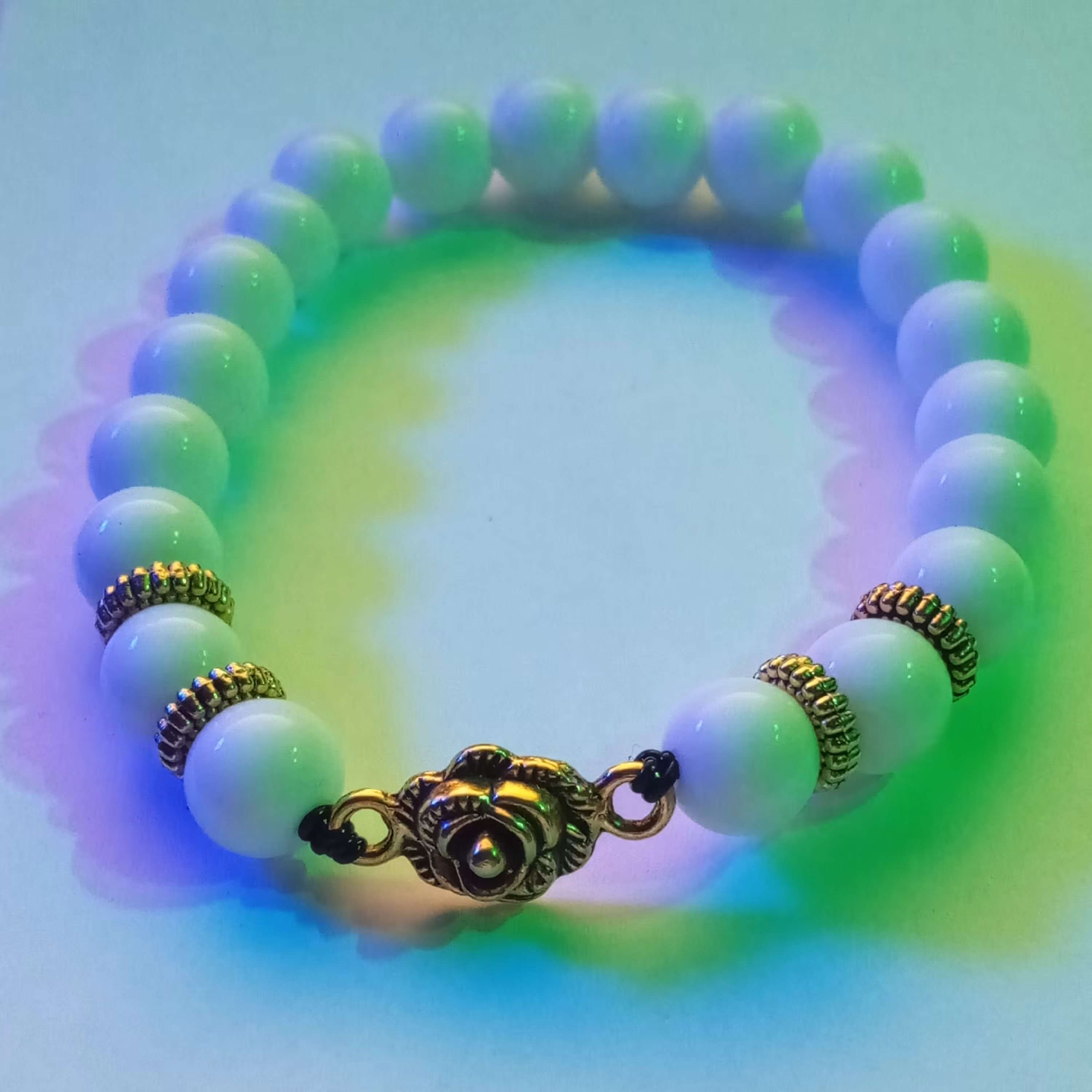 دستبند سنگ انیکس طرح گل باغ