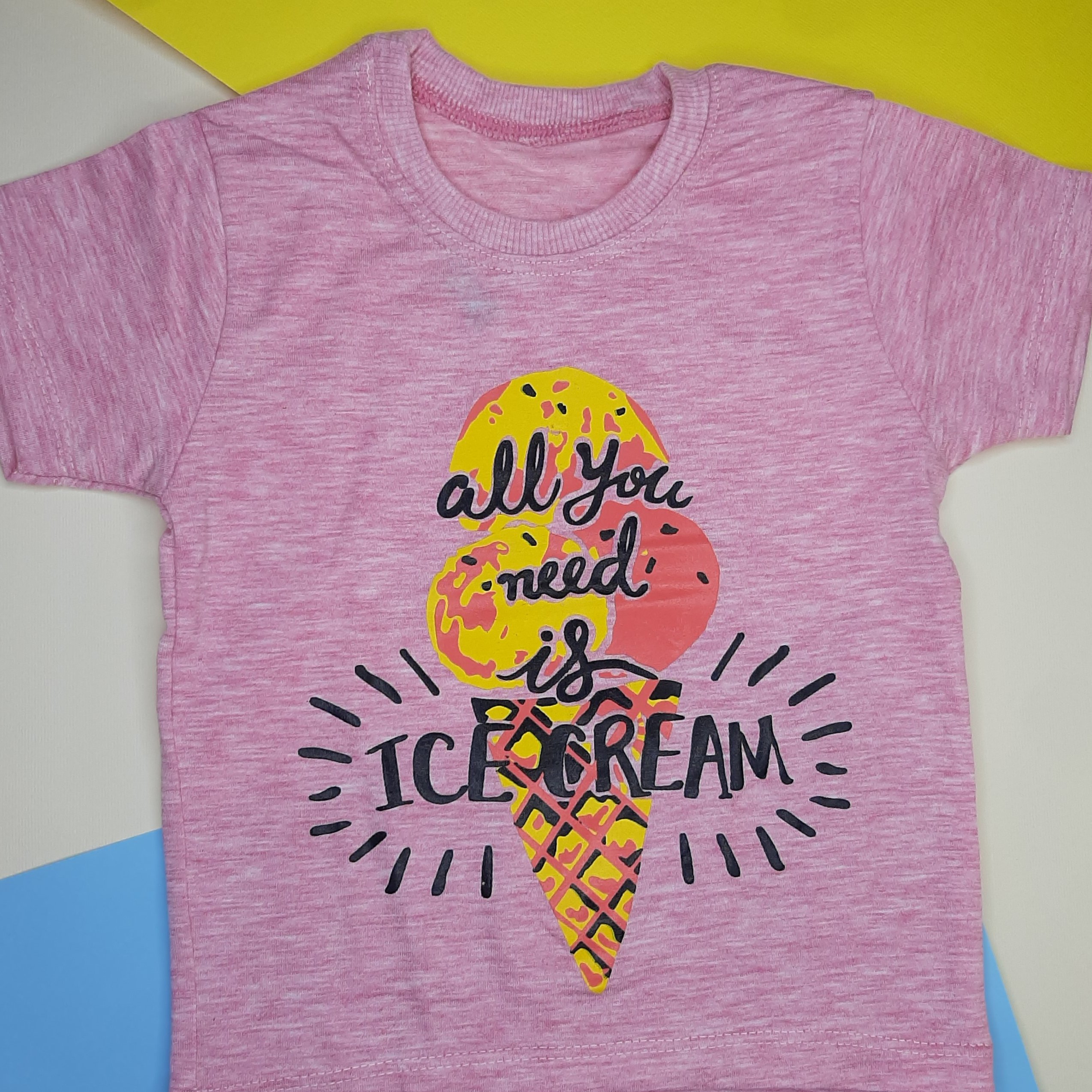 تیشرت اقتصادی طرح بستنی سایز35.40.45