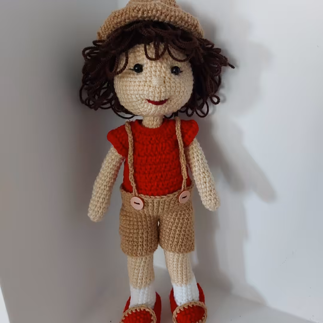 عروسک پسرونه  قابل اجرا در همه نوع رنگبندی قابل اجرا در  دو نوع بافته شده با کتان و کاموای اکریل بافت 