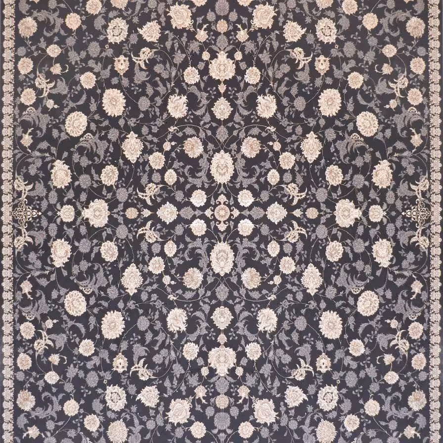 فرش  اکرلیک  12 متری 700 شانه طرح هستی رنگ دودی کد N175