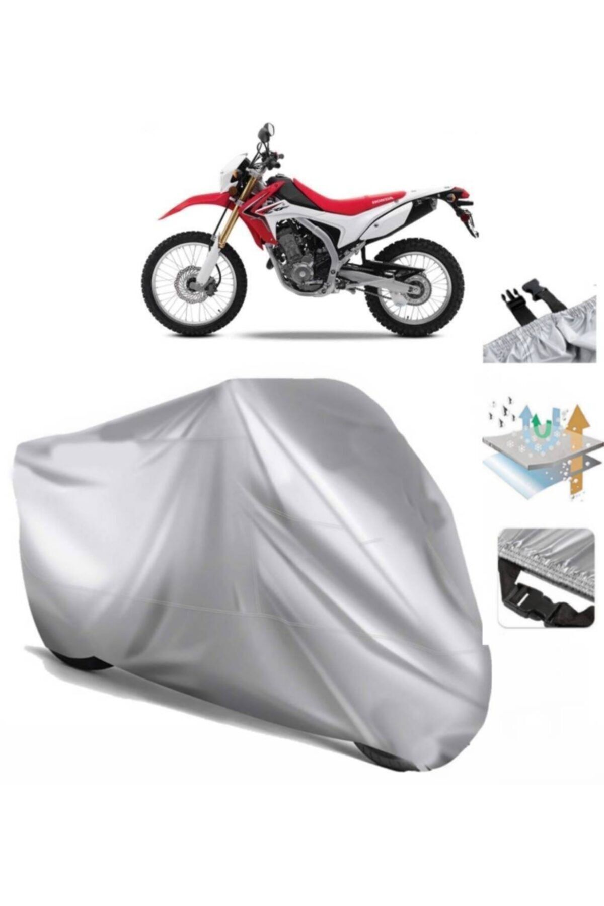 چادر موتورسیکلت HONDA CRF 250 L MOTORCYCLE MOTORPAULIN CABER COMPAINATION سگک اتصال CoverPlus