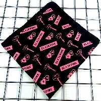 باندانا طرح BLACK PINK پارچه مشکی نخ پنبه