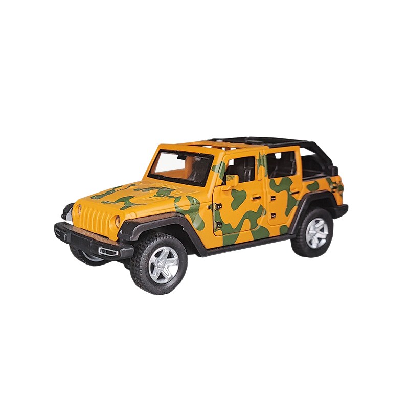 ماشین بازی ماکتی مدل جیپ 4x4 رنگ زرد خردلی