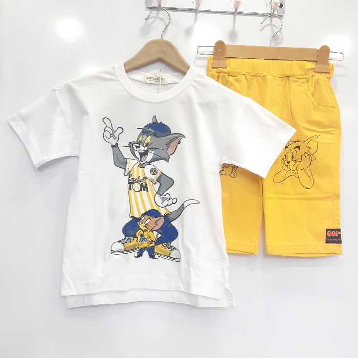 ست تیشرت و شلوارک اسپورت طرح تام و جری 