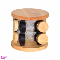 ست جا ادویه 8 پارچه لیمون مدل چوبی کد 2305