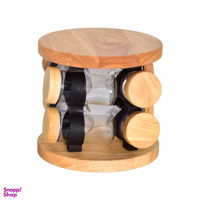 ست جا ادویه 8 پارچه لیمون مدل چوبی کد 2305