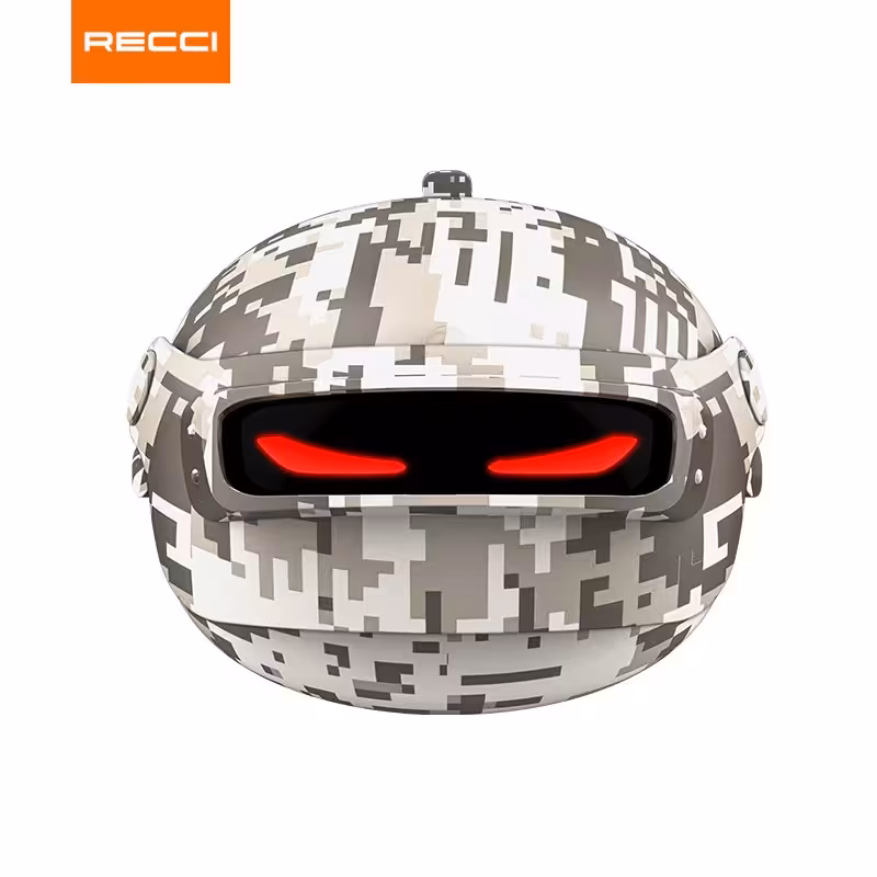 هندزفری بلوتوثی گیمینگ مخصوص بازی رسی مدل helmet recci  rep-w48 رنگ ارتشی چریکی