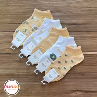 پک 5عددی جوراب با طرح مختلف رنگ زرد و سفید