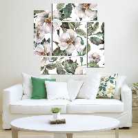 تابلو شاسی 5 تکه طرح نقاشی گل کد 179 سایز 120x120 سانتیمتر