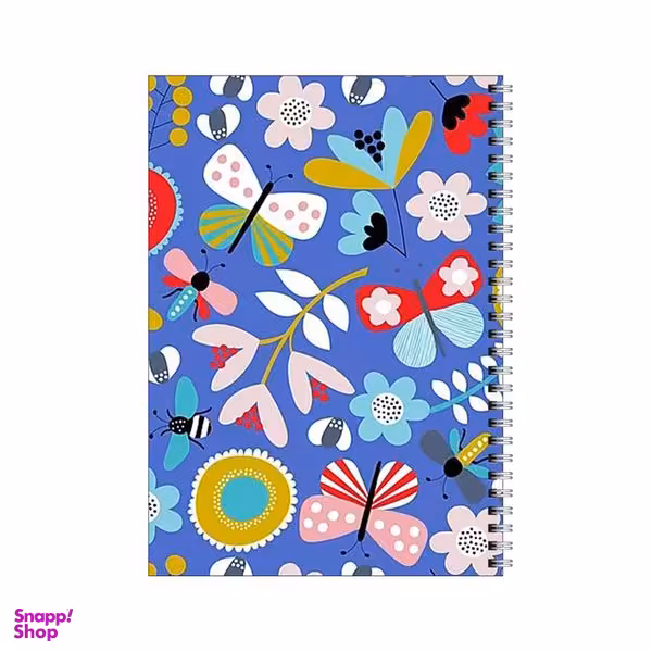 دفتر مشق 80 برگ بامبیلیپ طرح پترن گل و پروانه کد 2487076