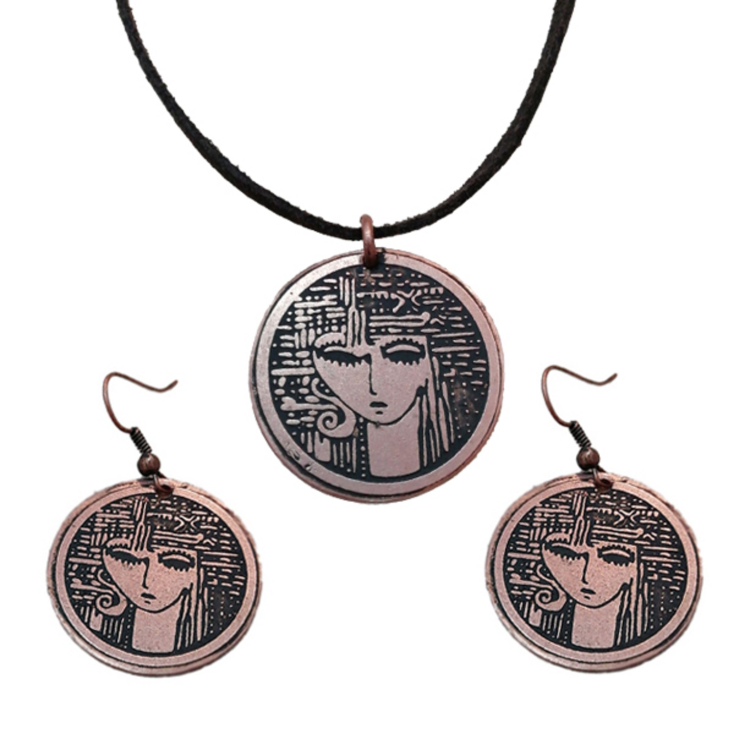 نیم ست گردنبند و گوشواره رخ (آدمک) کد JW119-3