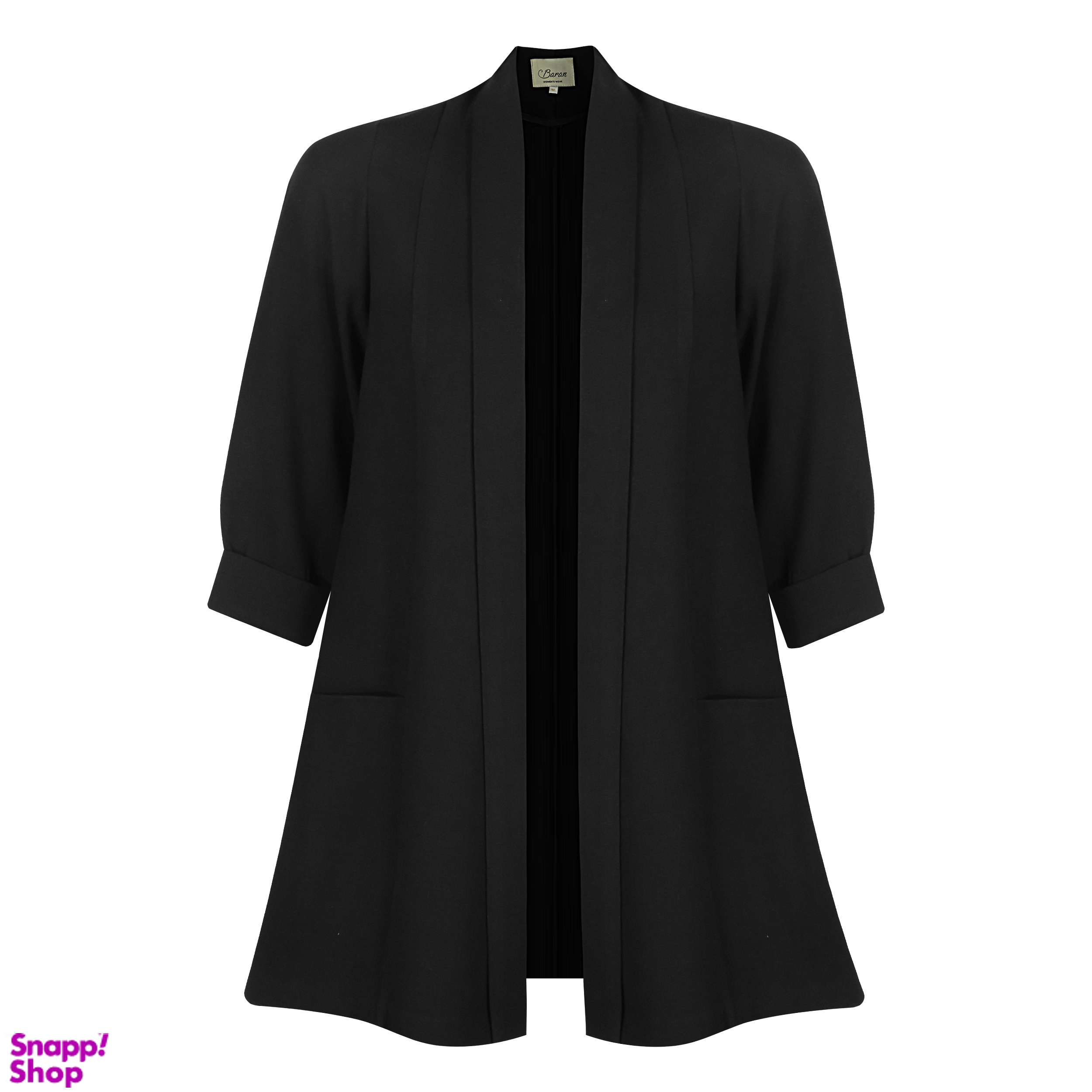 مانتو شانتون شال دار مدل ODISS325 رنگ مشکی