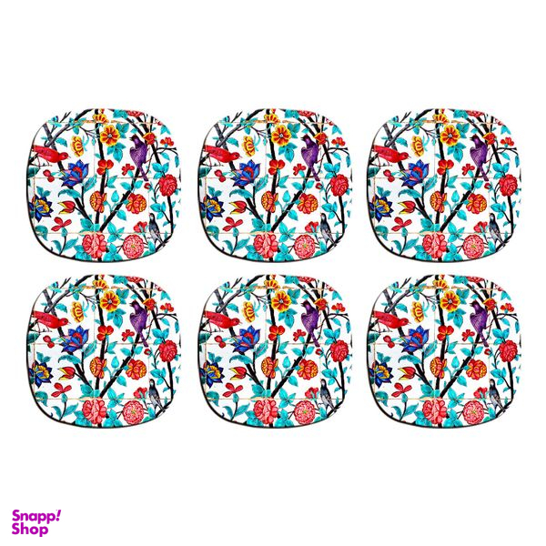 زیر لیوانی زیر لیوانی مدل کاشی کاری سعدیه کد 509 بسته 6 عددی