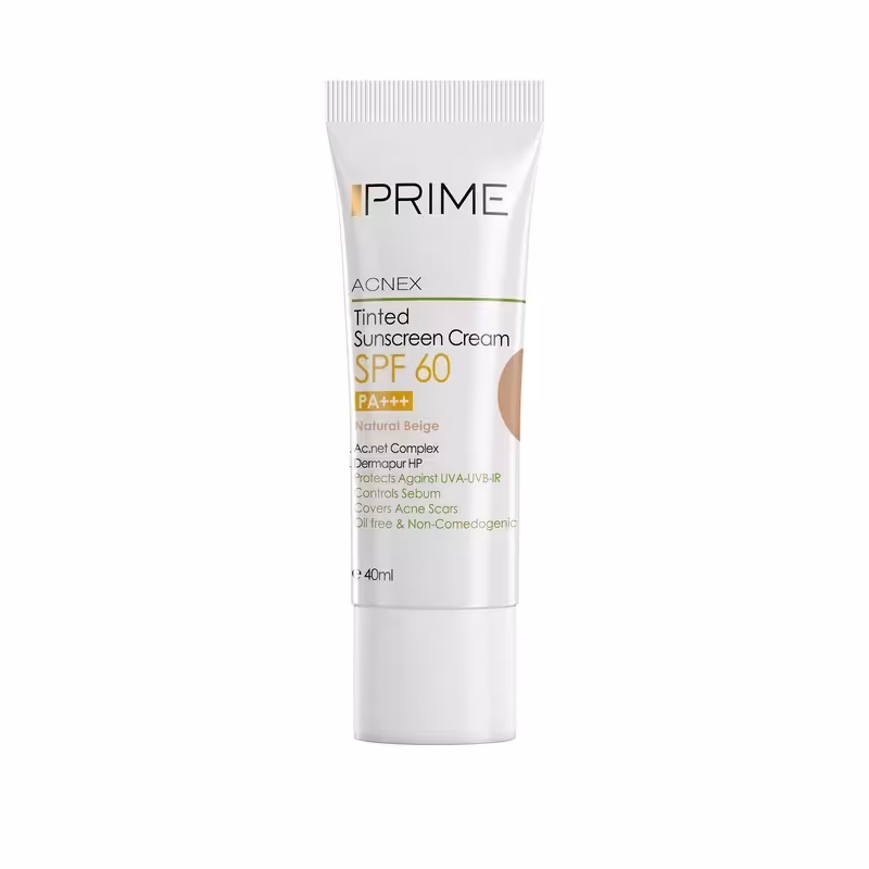 کرم ضد آفتاب رنگی پریم مدل Acnex Beige SPF 60 حجم 40 میلی لیتر