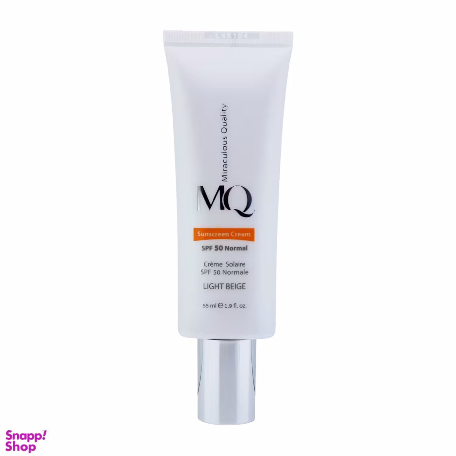 کرم ضد آفتاب Spf50 ام کیو مدل نرمال بی رنگ حجم 55 میلی لیتر