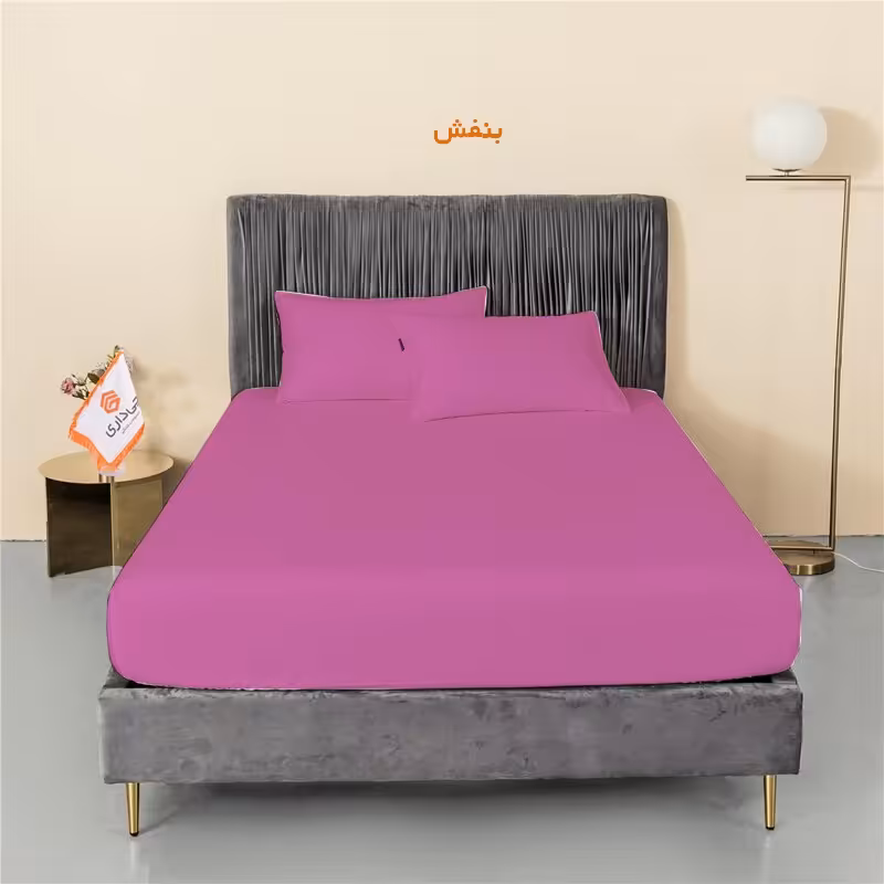 سرویس ملحفه چیداری مدل میکرو بنفش یک نفره دو تکه 90در200