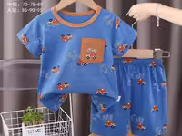 تیشرت و شلوارک راحتی آبی تیره رنگ  طرح ماشین