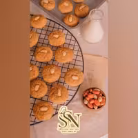 کوکی بادام زمینی با مغز کرم بادام زمینی   خانگی پخت روز (حس شیرین )