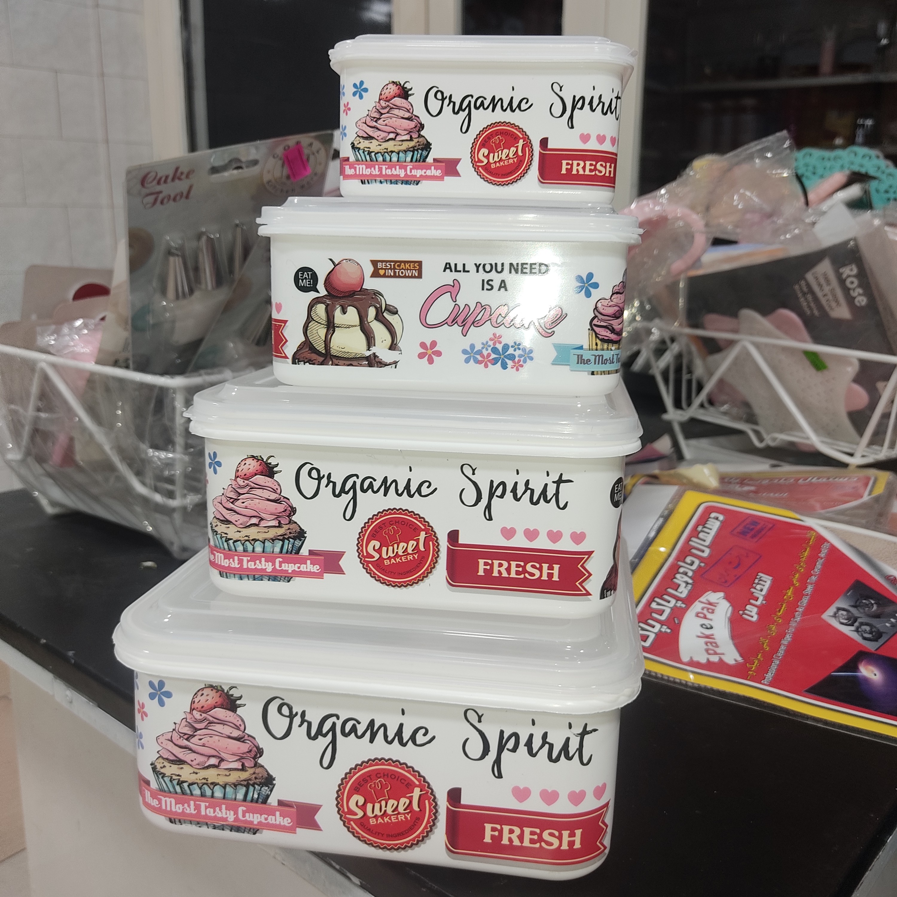 ظروف مربعی چهار تکه 