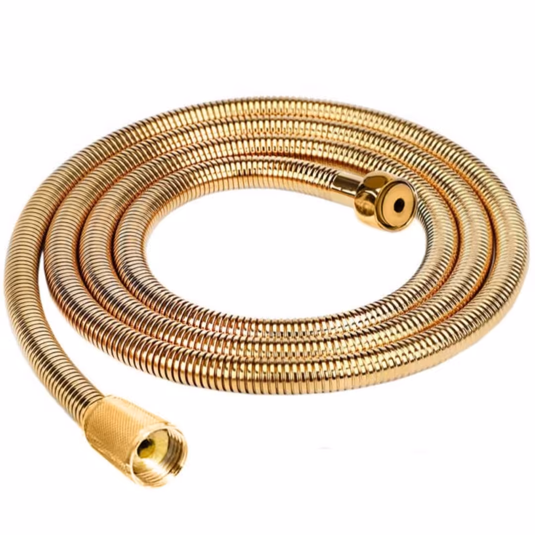 شلنگ دوش ریزبافت طلایی تکنوست