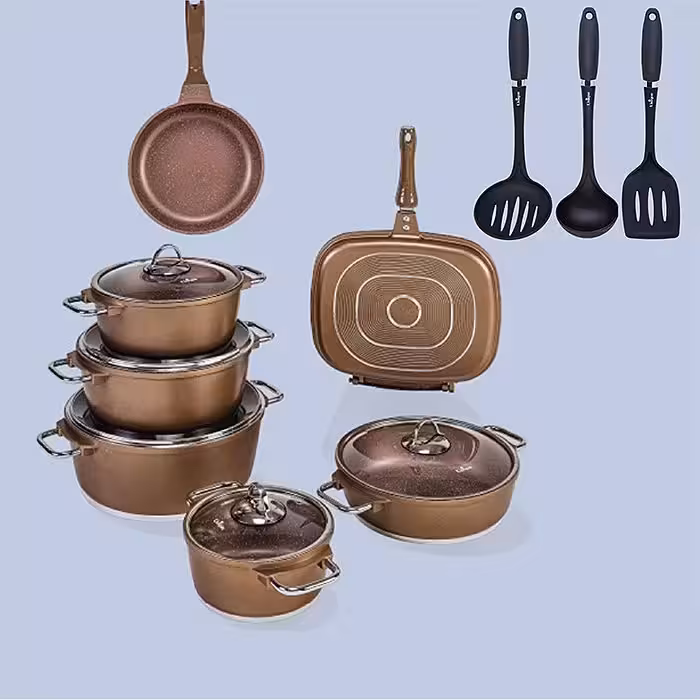 سرویس قابلمه 16 پارچه یونیک طلایی مدل مونیخ کد un-7654