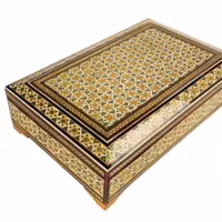 صنایع دستی اعلاء (جعبه جواهرات خاتم کاری سایز 22 در 14 سانتی متر)