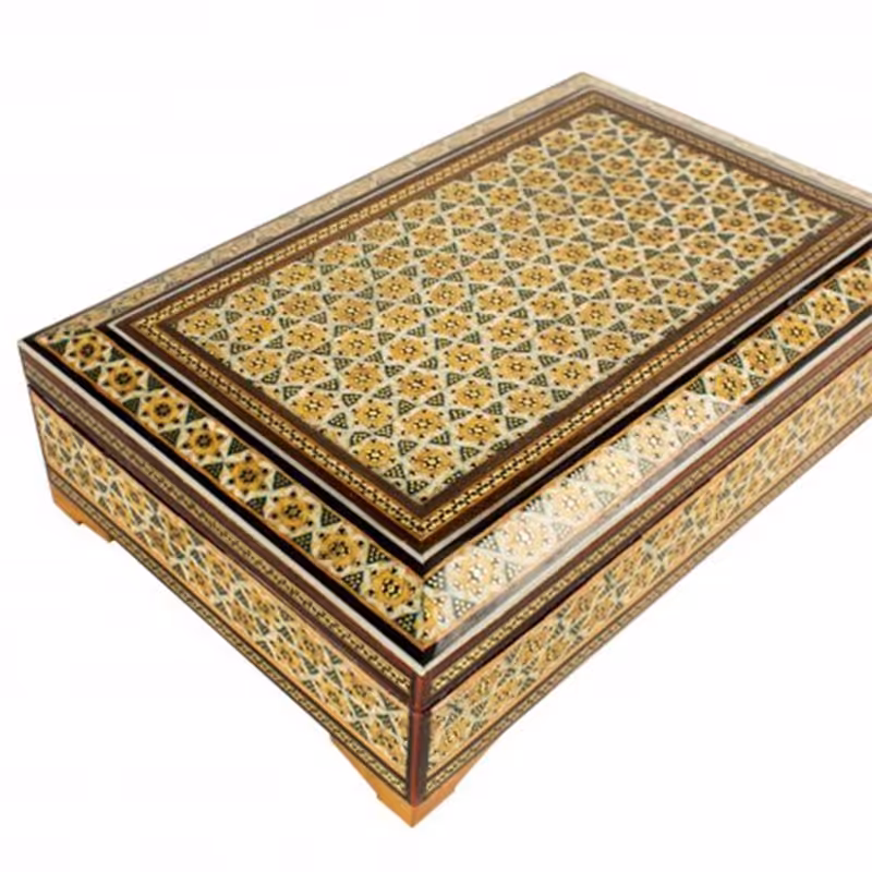 صنایع دستی اعلاء (جعبه جواهرات خاتم کاری سایز 22 در 14 سانتی متر)
