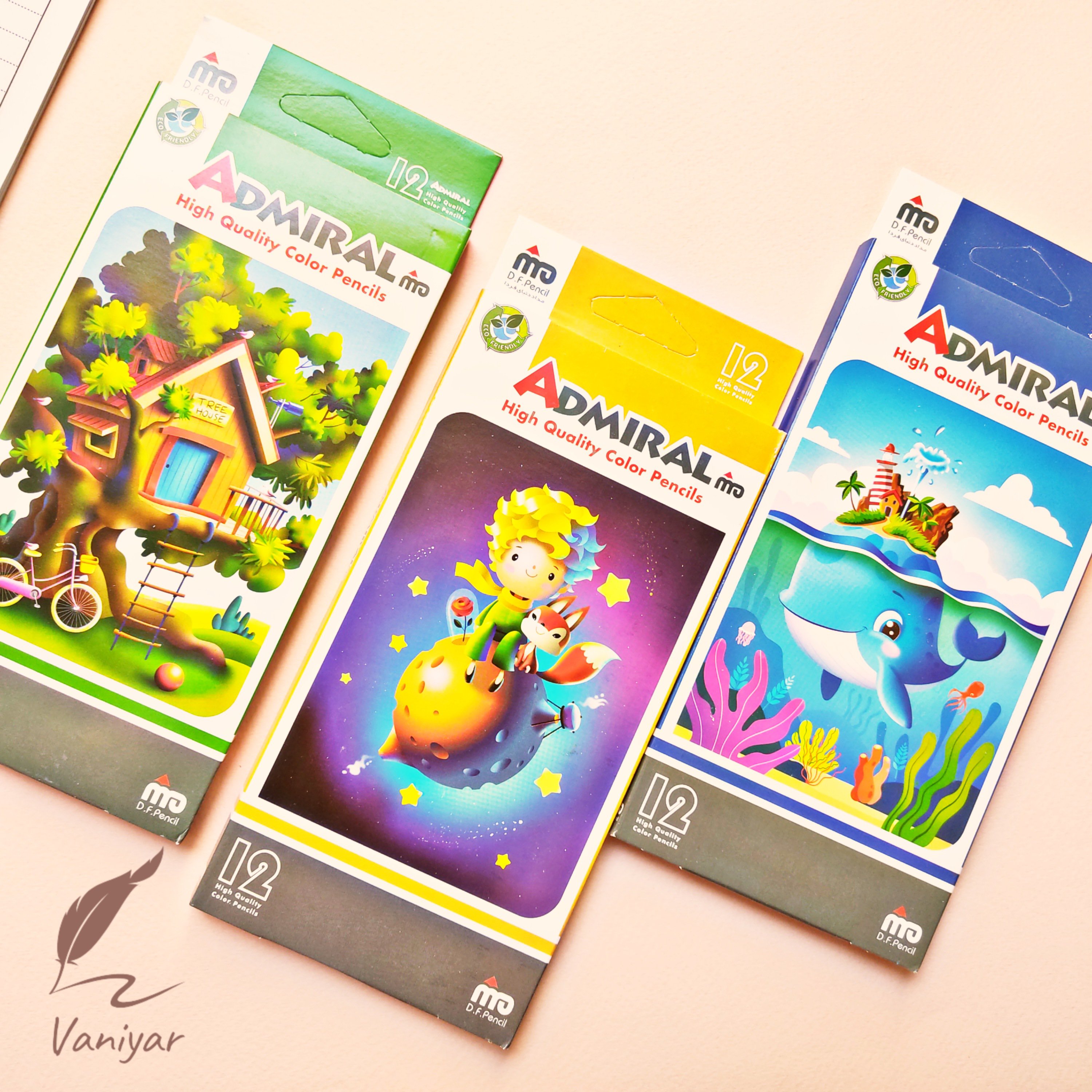 مداد رنگی 12 رنگ مقوایی آدمیرال