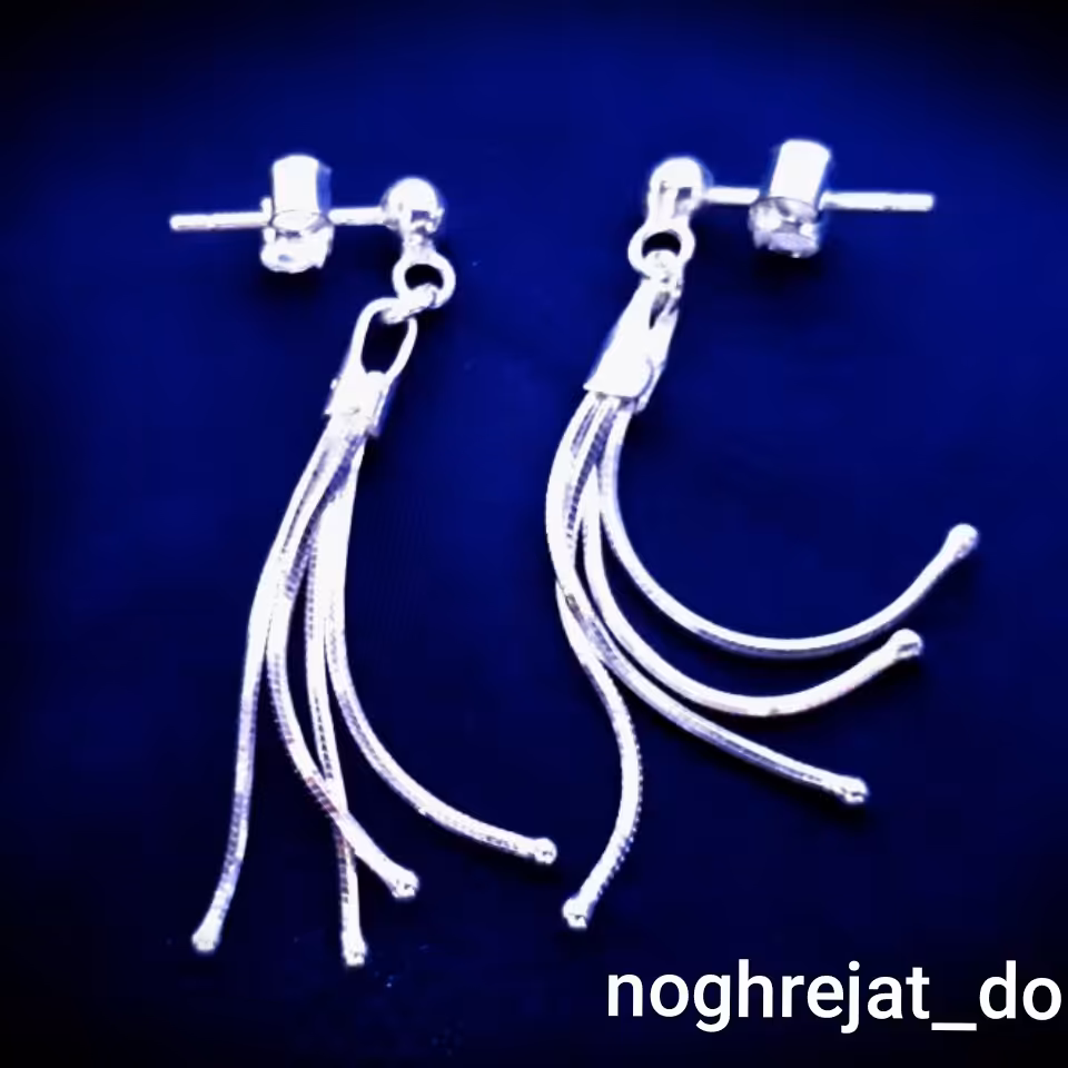 گوشواره آویزنقره ایتالیایی