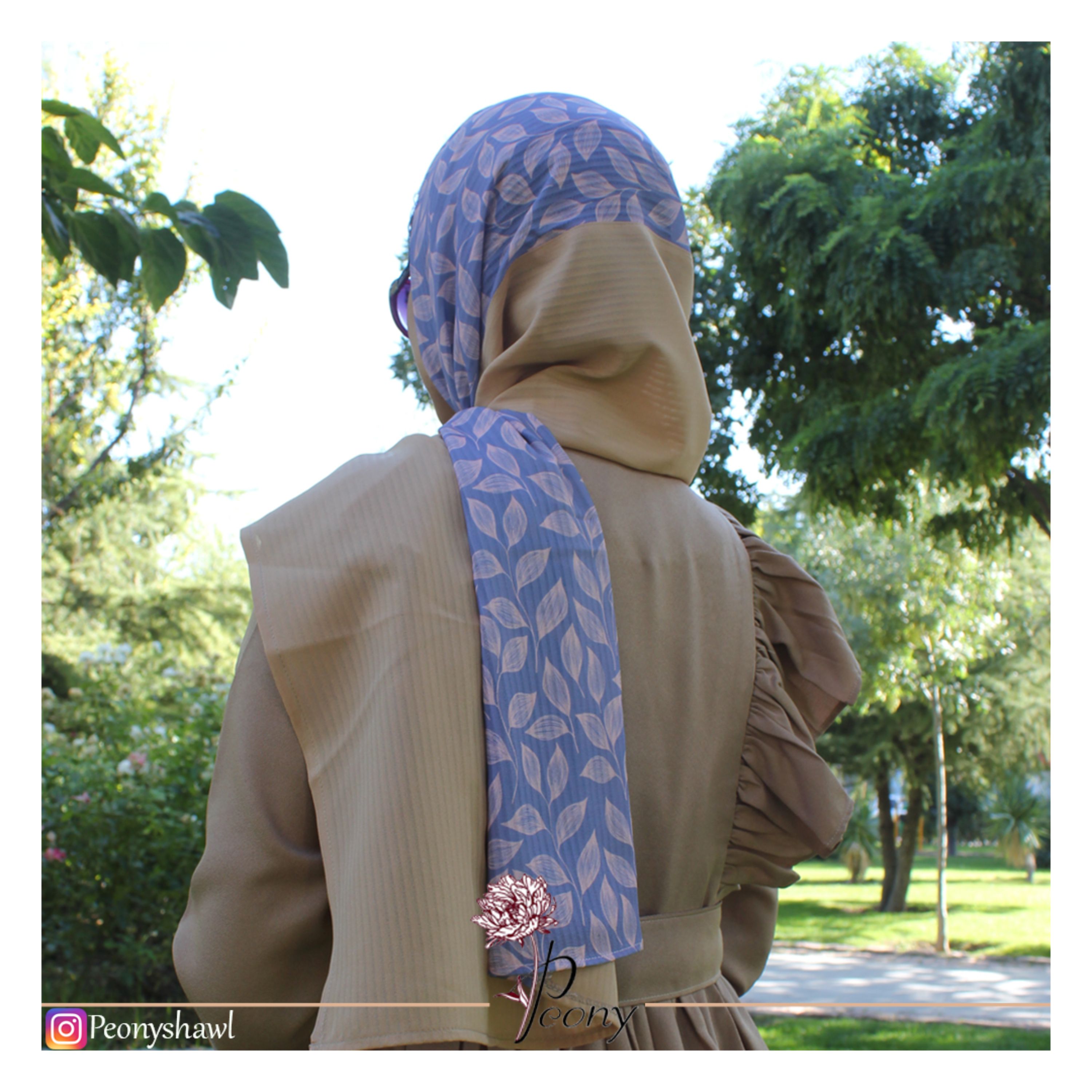 شال طرح دار کرپ حریر