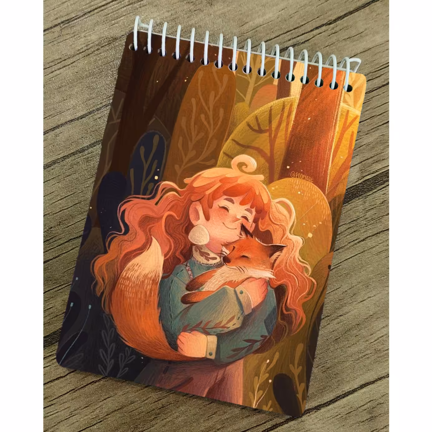 دفتر طراحی با کاغذ کرافت طرح دختر و روباه5