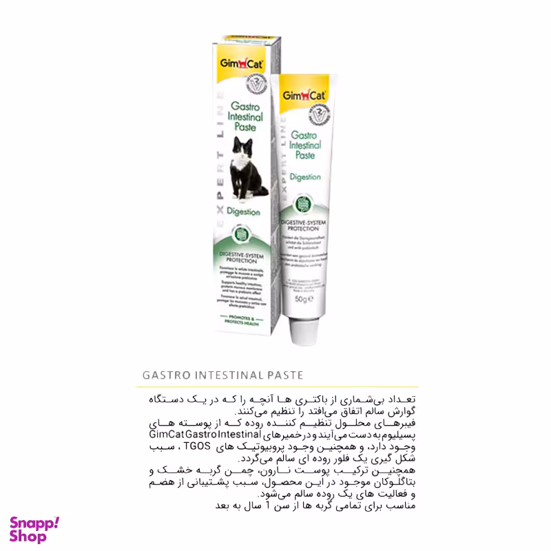خمیر مالت گربه گاسترو اینتستینال جیم کت (Gim Cat) مدل GimCat Gastro Intestinal Paste وزن 50 گرم