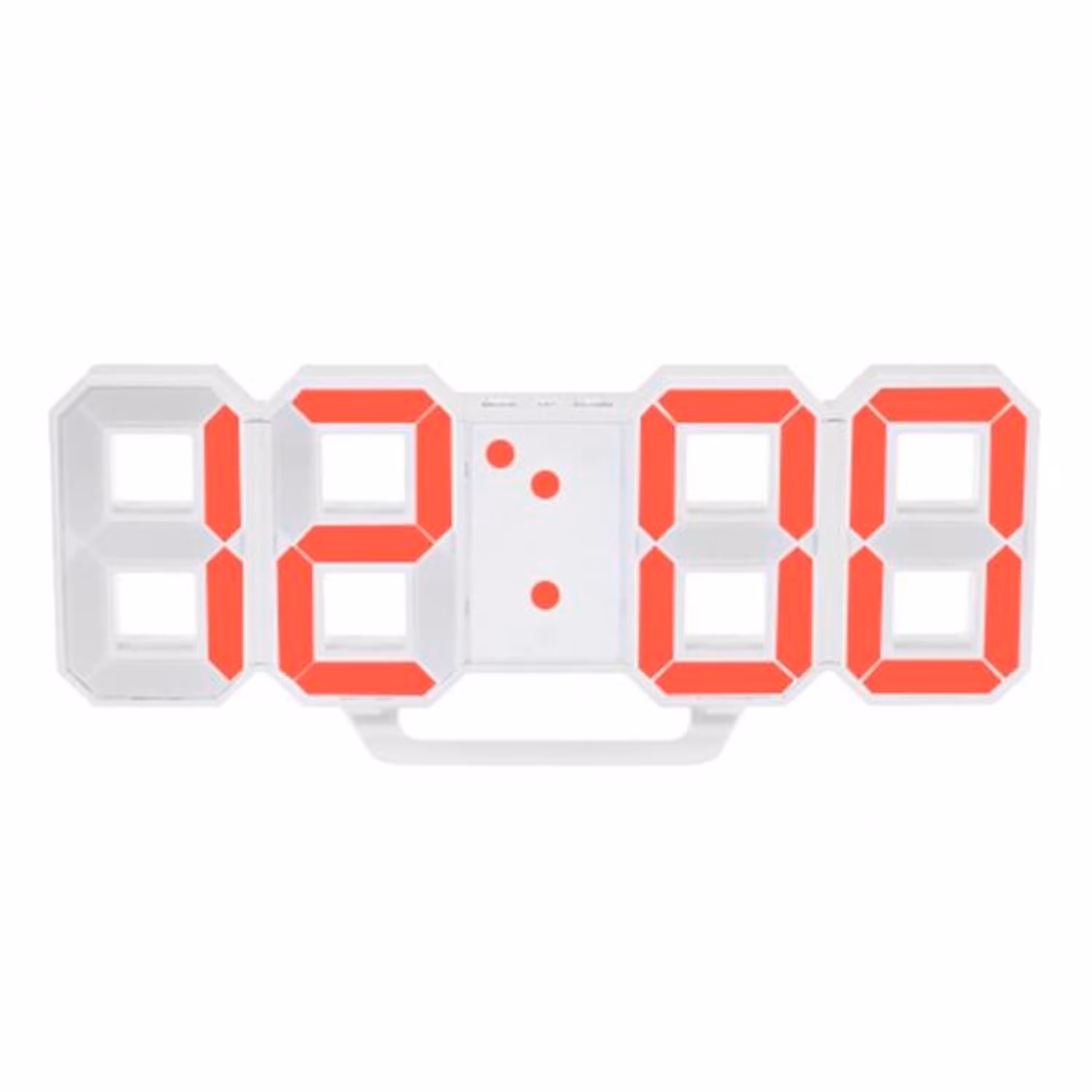 ساعت دیجیتال  سه بعدی بدنه سفید نورقرمز مدل X Segment Clock