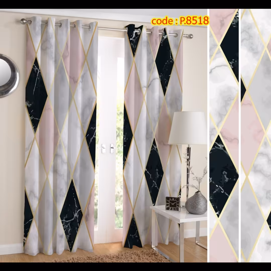 پرده پذیرایی دو قواره طرح سنگ ماربل کد P8518