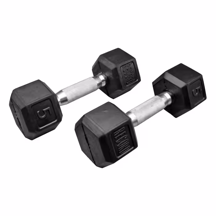 دمبل بدنسازی رکورد مدل 6sided وزن 5 کیلو گرم بسته دو عددی