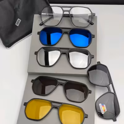 عینک طبی کاوردار مگنتی به همراه 5 کاور کد 2381